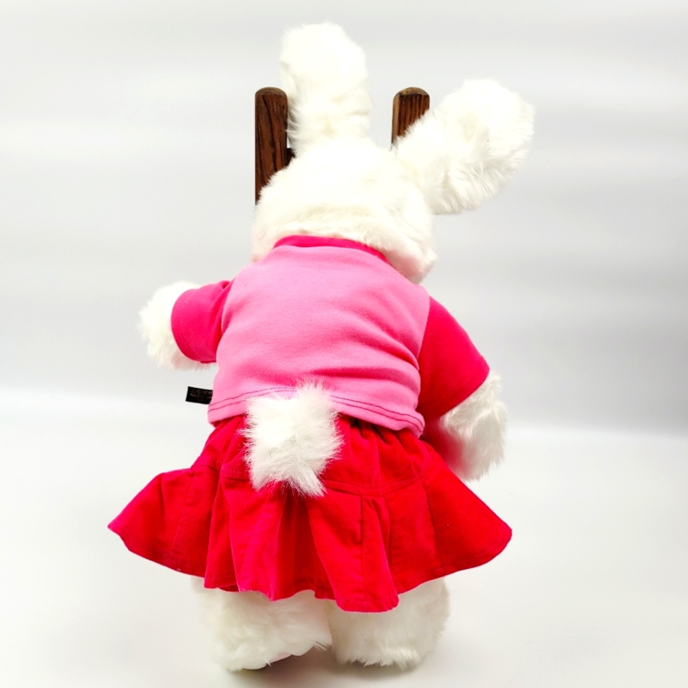 Build A Bear White Bunny Wearing a Skirt & Shirt with Superman Logo on it - Picture 2 of 10
